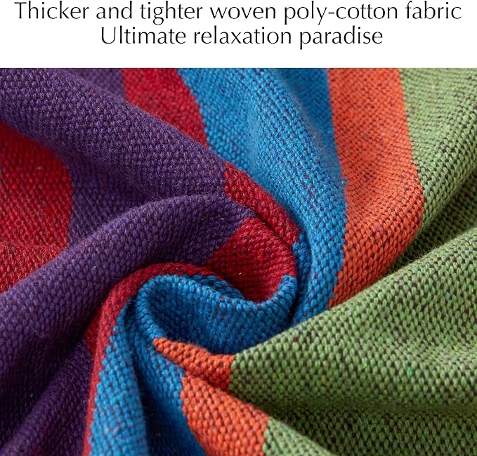 PNAEUT Hammock Chair Hanging Rope Swing for Outside Indoor for Bedroom, Outdoor, Patio (Tropical Stripes)