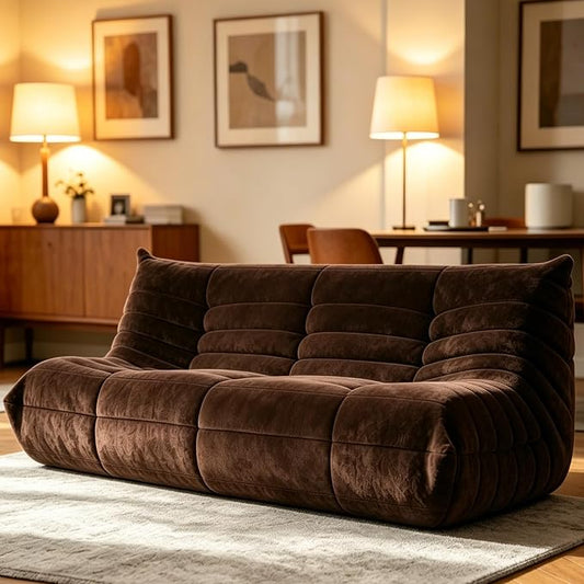 WHGBJA Bean Bag Chair for Adults with Memory Foam Couch, 3 Seater Bean Bag Sofa for Bedroom, Living Room, Reading, Gaming Floor Sofa Couch, Boneless, Comfy