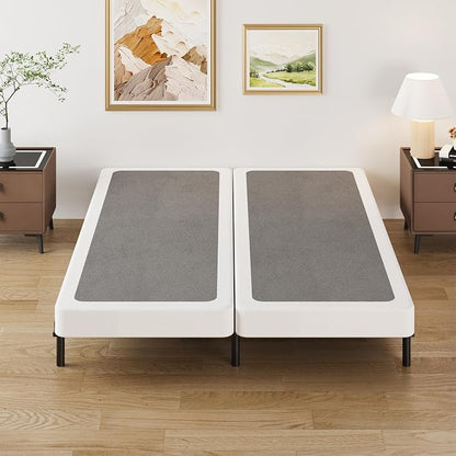 Lutown-Teen 4 Inch Split Queen Box Spring, Heavy Duty Metal Box Spring for Queen Bed Mattress Foundation with Fabric Cover, Easy Assembly, Noise Free