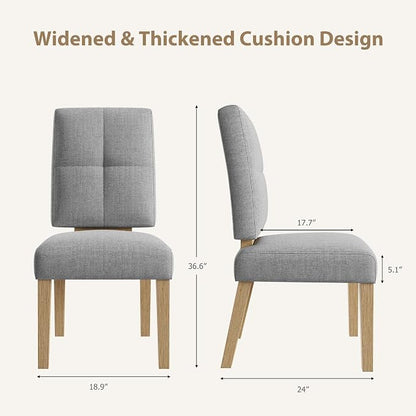 HOMRELEXA Wooden Dining Chairs Set of 4, Dining Room Chairs with Wood Legs, Cloud-Like Cushion & Reinforcement Structure Design for Kitchen/Living Room/Restaurant, Easy Assembly