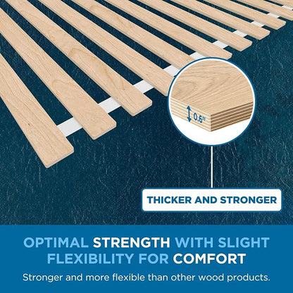 Meliusly Full Bed Slats 54x75 – Heavy Duty 0.6 Inch Thick Replacement Wood Slats for Full Size Bed Frame, Slatted Bed Base with Under 2.5 Inch Spacing, Wooden Mattress Support Slats for Platform Bed