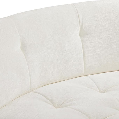 119'' Sectional Sofa, Curved L-Style Right-Hand Facing Couch with Fully Upholstered Arms, Tufted Design, Modern Minimalist Look, Beige