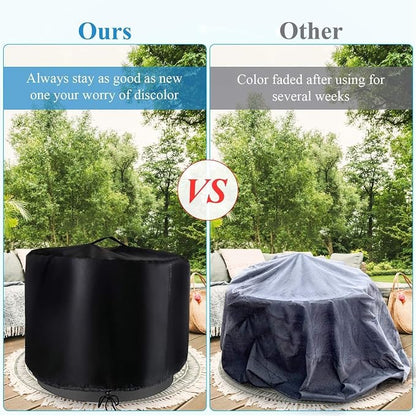 Round Fire Pit Cover 32 Inch,Waterproof Outdoor Circle Firepit Covers,Patio Round Fire Pit Table Cover - 32"D x 24"H