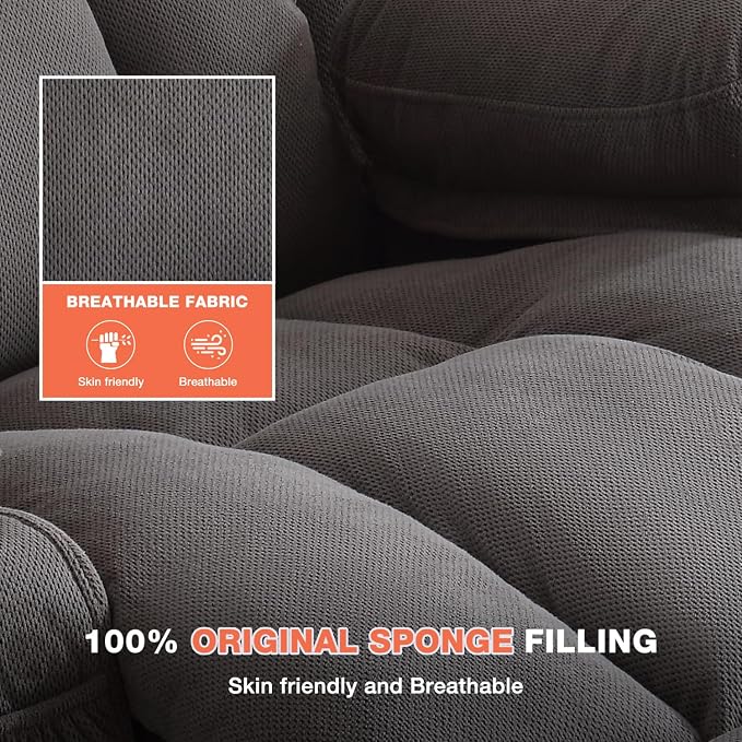 MAHOMICO Power Lift Recliner Chair for Elderly with Vibration Massage and Lumbar Heating, Electric Lift Recliner Single Sofa with Side Pocket, Two Cup Holders and USB Charge Port for Living Room