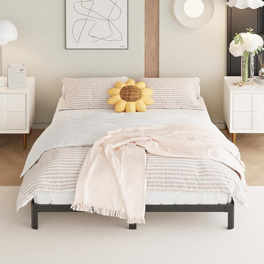 Yicensen 8 Inch King Bed Frame with Rounded Corner Legs Heavy Duty Metal King Size Platform Bed Frame No Box Spring Needed, Easy Assembly, Noise Free, Black.