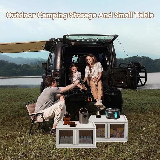 Storage Box, Cabinet with Lids, Extra Large Useful Box, 19 Gallons (72L) Capacity (Each One), 2 Packs, Collapsible, Installation Free, Nice for Home Organization