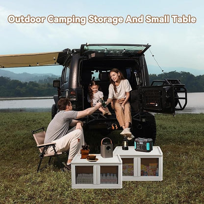 Storage Box, Cabinet with Lids, Extra Large Useful Box, 19 Gallons (72L) Capacity (Each One), 2 Packs, Collapsible, Installation Free, Nice for Home Organization