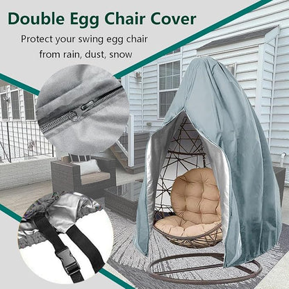 【Upgraded】Patio Egg Chair Covers with Zipper, Wicker Egg Swing Chair Covers, Waterproof Heavy Duty Weather Resisatnt Outdoor Chair Cover, Windproof Hanging Chair Cover, 75" x 45", Grey, 1 Pack