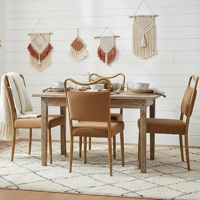 Velvet Dining Chairs Set of 2, Upholstered Dining Chairs with Wood Grained Metal Frame, Mid Century Modern Velvet Chairs for Dining Room, Kitchen and Restaurant,Velvet Brown