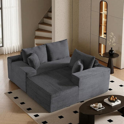 AUGOP 108" Sectional Couches for Living Room Modern Modular Sofa with L-Shape Couchs Upholstered Boneless Couch Deep Seat Sectional Couch with Chaise (Dark Grey, 108" Right Facing Chaise+2Seaters)