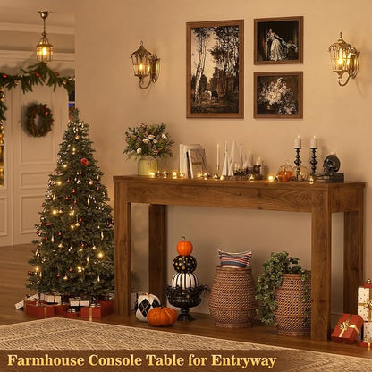 Armocity Console Table, 47" Farmhouse Wood Entryway Table, Sofa Tables Narrow Long Behind Couch, Entry Table for Entrance, Hallway, Living Room, Brown Oak