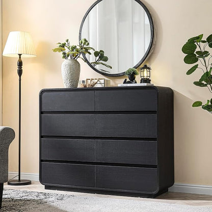 Standifurno Black Dresser with 8 Drawers, Modern Chest of Drawers with Deep Drawers, Big Storage Organizer for Bedroom, Living Room, Hallway, 47’’Wide