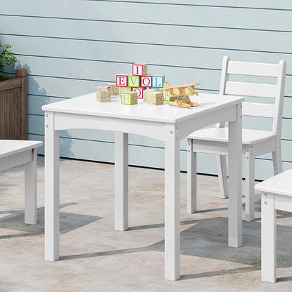 Costaelm Kids Outdoor 24" Dining Table, White