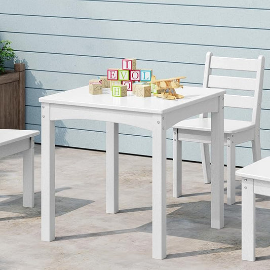 Costaelm Kids Outdoor 24" Dining Table, White