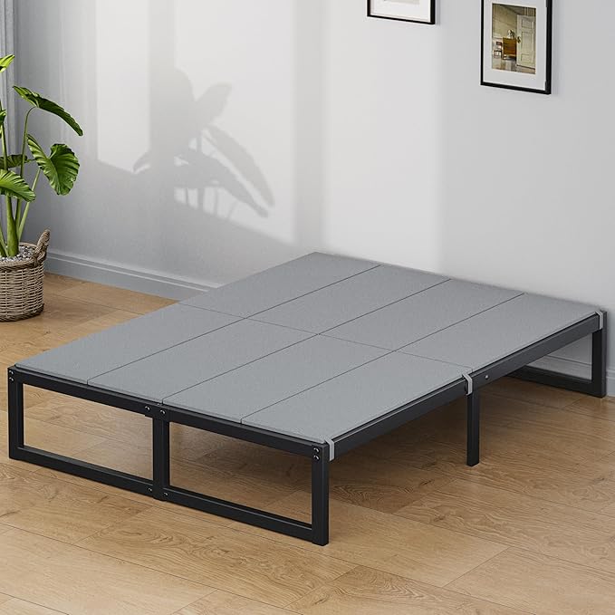 Lutown-Teen Bunkie Board California King Under Mattress High-Density Polymer Cal King Bunkie Board Anti-Sag, Breathable, Moisture Resistant, Noise Minimizing, Gray