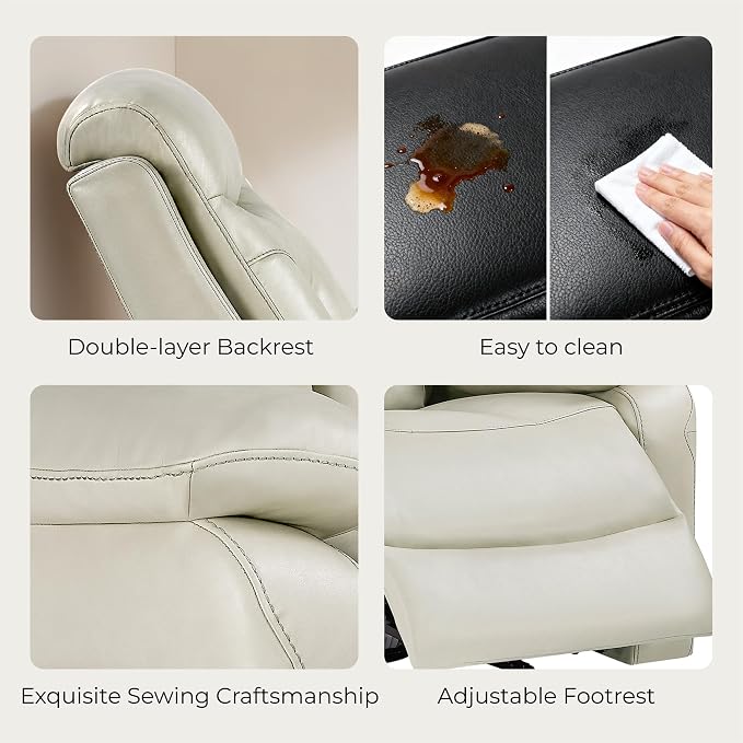 KISLOT Power Recliner Chair Set of 2, Wall Hugger Recliner with Adjustable Headrest and Footrest Dual Motor Electric Faux Leather Reclining Sofa with USB/Type-C Charging for RV Living Room Bedroom