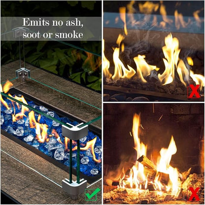 GASPRO 10 lbs Bahama Blend Fire Glass for Fire Pit Table, Decorative Gas Fireplace Glass Rocks, 1/2 Inch