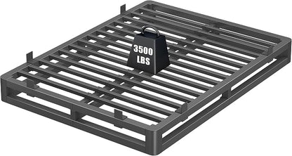 6 Inch Queen Bed Frame with Rounded Corner and Squeak Free U-Slot Design, Metal Platform Bed Frames 6 Non-Slip Guards, 3500lbs Heavy Duty Steel Slat Support, No Box Spring Needed, Black
