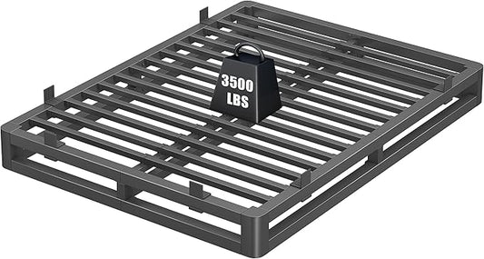 6 Inch Full Size Bed Frame with Rounded Corner and Squeak Free U-Slot Design, Metal Platform Bed Frames 6 Non-Slip Guards, 3500lbs Heavy Duty Steel Slat Support, No Box Spring Needed, Black