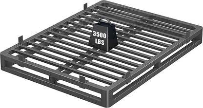6 Inch King Size Bed Frame with Rounded Corner and Squeak Free U-Slot Design, Metal Platform Bed Frames 6 Non-Slip Guards, 3500lbs Heavy Duty Steel Slat Support, No Box Spring Needed, Black