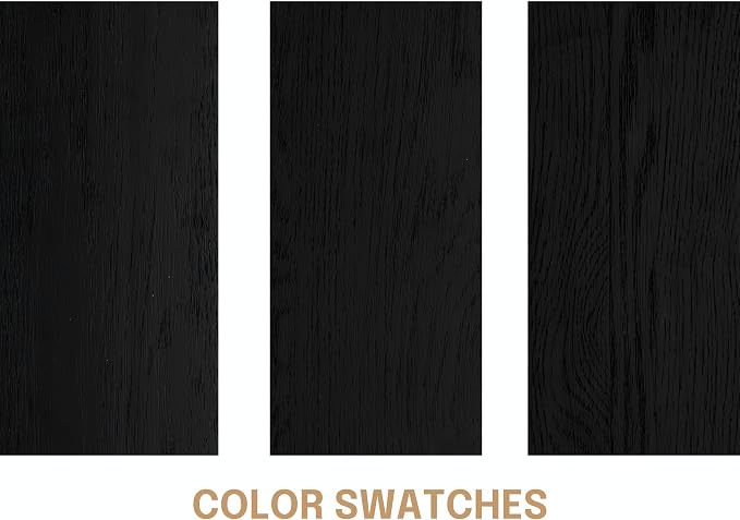 NTC Inno Wooden Bed Frame with Headboard, Solid Oak and Rubber Wood Foundation with Silent Slats and Wood Central Supports, 1000 Lb Capacity, Effortless Assembly, King - Burnt Black
