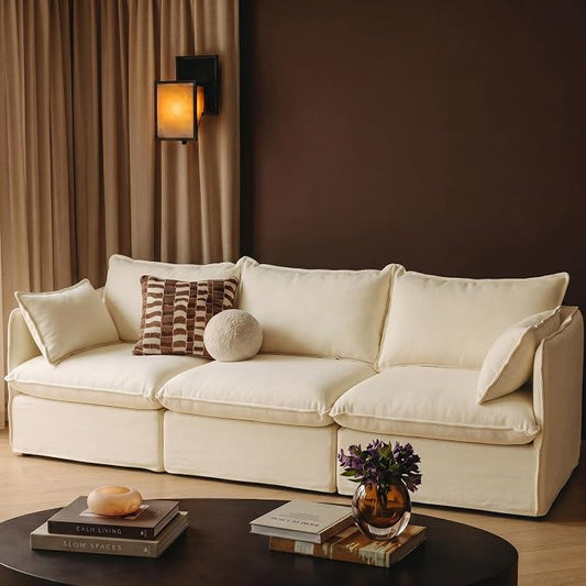 Cloud Modular Sofa, Oversized Deep Seat Comfort, Luxe Chenille | Fully Removable Washable Covers, Memory Foam Seat Cushions, Premium Fabric