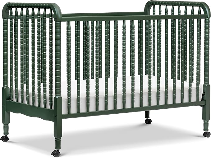 Davinci Jenny Lind 3-in-1 Baby Crib Convertible to Toddler Bed, Daybed - Easy to Assemble - GREENGUARD Gold Certified - 4 Adjustable Mattress Heights, Conversion Kit Sold Separately - Forest Green