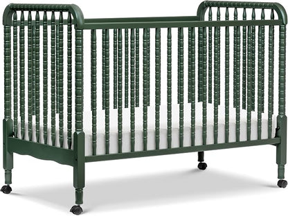 Davinci Jenny Lind 3-in-1 Baby Crib Convertible to Toddler Bed, Daybed - Easy to Assemble - GREENGUARD Gold Certified - 4 Adjustable Mattress Heights, Conversion Kit Sold Separately - Forest Green