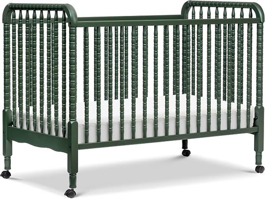 Davinci Jenny Lind 3-in-1 Baby Crib Convertible to Toddler Bed, Daybed - Easy to Assemble - GREENGUARD Gold Certified - 4 Adjustable Mattress Heights, Conversion Kit Sold Separately - Forest Green