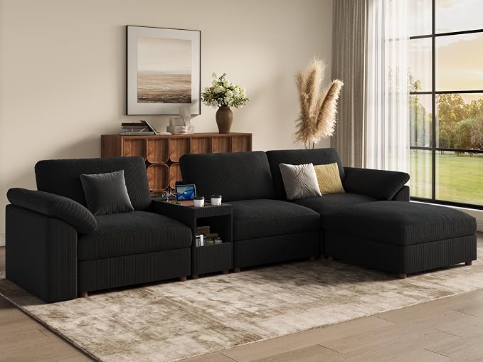 EASE MOOSE Oversized Modular Sectional Sofa, Extra Large L Shape Sectional Deep Seat Couch Removable Washable Sofa
