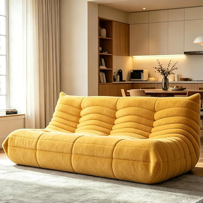 WHGBJA Bean Bag Chair for Adults with Memory Foam Couch, 3 Seater Bean Bag Sofa for Bedroom, Living Room, Reading, Gaming Floor Sofa Couch, Boneless, Comfy