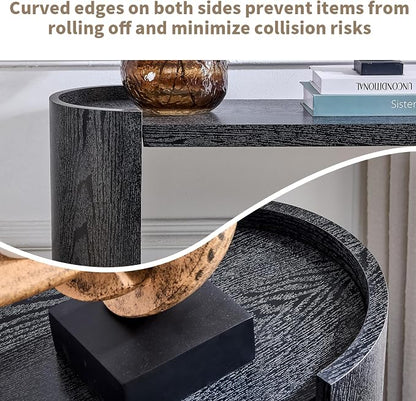 LKTART 53" Black Console Table for Entryway, Couch Tables Behind Sofa, Space-Saving Wooden Entry Foyer Hallway Table, Modern Console Sofa Tables for Hallway Organization