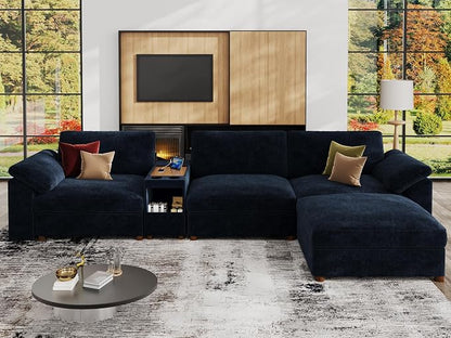 EASE MOOSE L Shape Sectional Sofa, Oversized Deep Seat Modular Sofa
