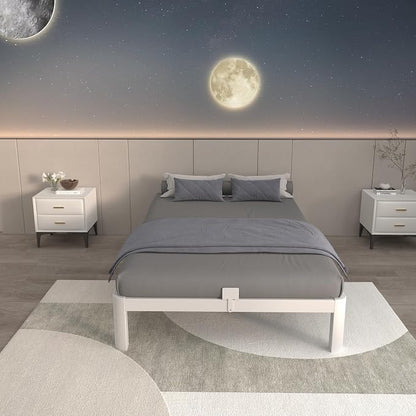 ITIMIDI 10 Inch White Bed Frame Twin Size with Metal Gaskets, Metal White Platform Bed Frame, No Box Spring Needed, Heavy Duty Steel Support 3500 LBS, Anti-Slip Mattress Stopper, Easy Assembly