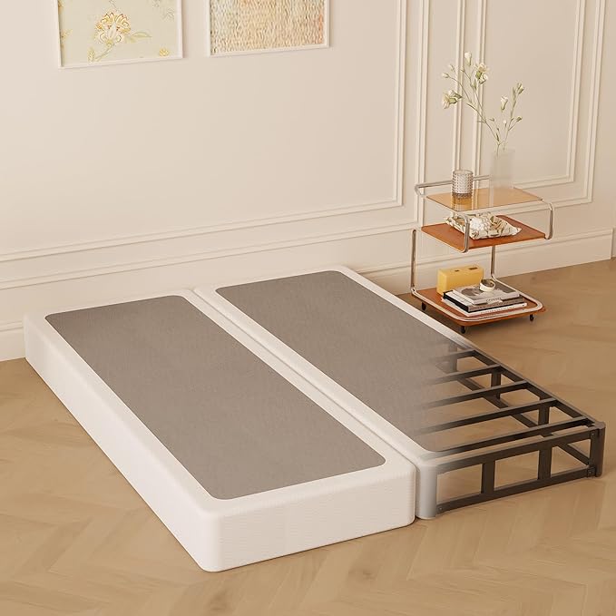 Maenizi Split Queen Box Spring 5 Inch, Easy Assembly Bed Foundation, Heavy Duty Low Profile Metal Box Spring for Queen Bed with Fabric Cover, Noise Free