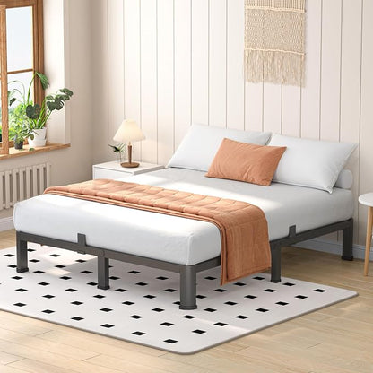 VIPSHOW 7 Inch Queen Heavy Duty 3500 lbs Bed Frame with Round-Corner Legs & Anti-Squeak Design – Quick Assembly Metal Platform, No Box Spring Needed