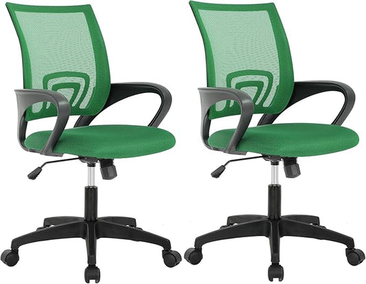 BestOffice Home Office Chair Ergonomic Desk Chair Mesh Computer Chair with Lumbar Support Armrest Executive Rolling Swivel Adjustable Mid Back Task Chair,Green