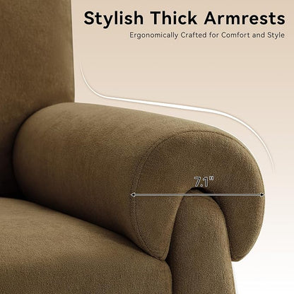 Accent Chairs Set of 2, Modern Living Room Chairs, Comfy Single Sofa Chair with Thick Cushion and Armrests, Upholstered Reading Club Chair, Arm Chair for Living Room Bedroom, Brown