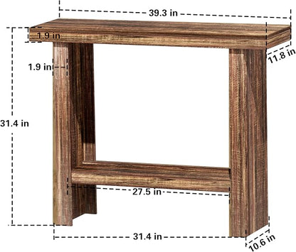 LIFECHOVY Farmhouse Wood Entryway Table Narrow Console Tables with Storage Behind The Couch Sofa, Entrance Side Table for Hallway, Living Room, Foyer, Rustic Brown