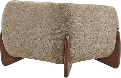 Christopher Knight Home Holly Modern Boucle Fabric Upholstered Club Chair for Living Room, Home Office, Apartment, Relaxing Chair with Removable Cushion and Birch Wood Legs, Light Brown