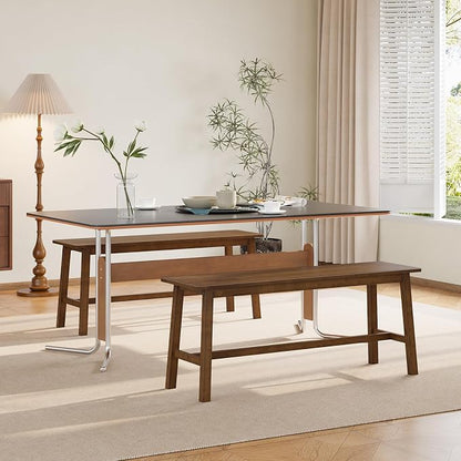 HOOBRO 39.3'' Bamboo Dining Bench, Farmhouse Kitchen Table Bench, Kitchen & Living Room Furniture, Easy to Assemble, Sturdy and Stable, Mocha MA03CD01G2