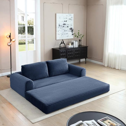 82-Inch Foldable Loveseat Boneless Cloud Couch, Modern Compressed Foam Daybed Floor Mattress Sleeper Sofa, 2-in-1 Boneless Convertible Sofa in a Box,No Assembly Required
