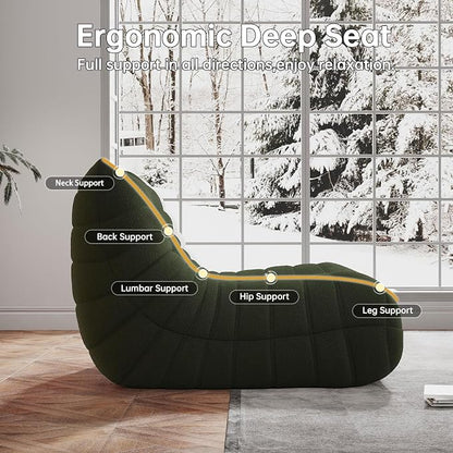 WHGBJA Bean Bag Chair for Adults with Memory Foam Couch, 3 Seater Bean Bag Sofa for Bedroom, Living Room, Reading, Gaming Floor Sofa Couch, Boneless, Comfy