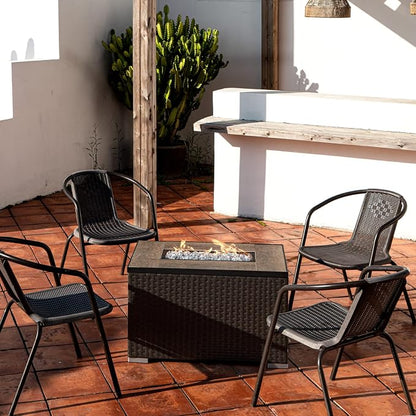 GASPRO 20 lbs Clear Fire Glass for Fire Pit Table, Reflective Gas Fireplace Glass Rocks, Gorgeous, 1/2 Inch