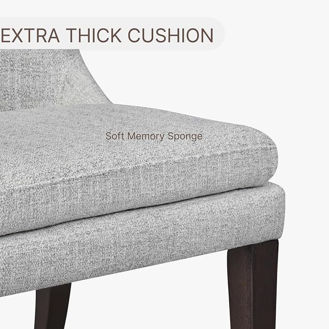 KISLOT Upholstered Dining Chairs Modern Sidechair Performance Fabric High Back Armlesschair for Diningroom Kitchen,Light Grey,Set of 2(1 Box)