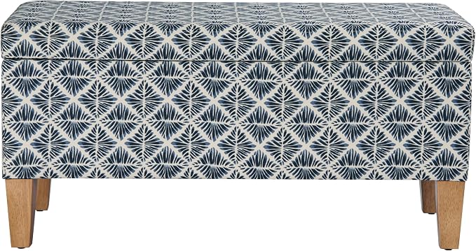 HomePop 36" Decorative Storage Bench - Blue Geometric Pattern