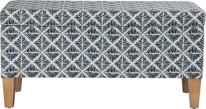HomePop 36" Decorative Storage Bench - Blue Geometric Pattern