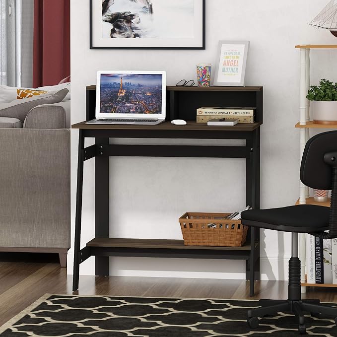 Furinno Simplistic A Frame Computer Desk, 17.9"D x 31.6"W x 35.5"H, Columbia Walnut