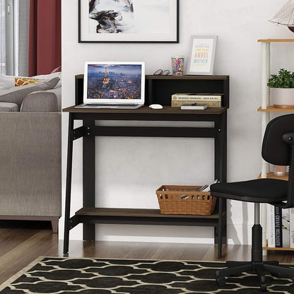 Furinno Simplistic A Frame Computer Desk, 17.9"D x 31.6"W x 35.5"H, Columbia Walnut