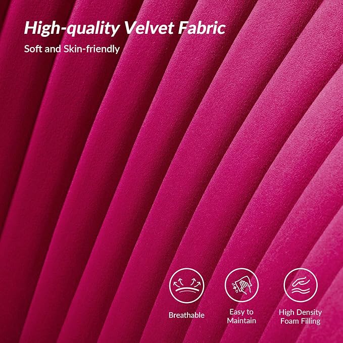 TINA'S HOME Contemporary Velvet Loveseat Sofa, Upholstered Loveseat Couch with Golden Metal Legs, Small Tufted 2-Seat Sofa Armless Love Seat for Living Room, Bedroom, Apartment Small Spaces, Fuchsia